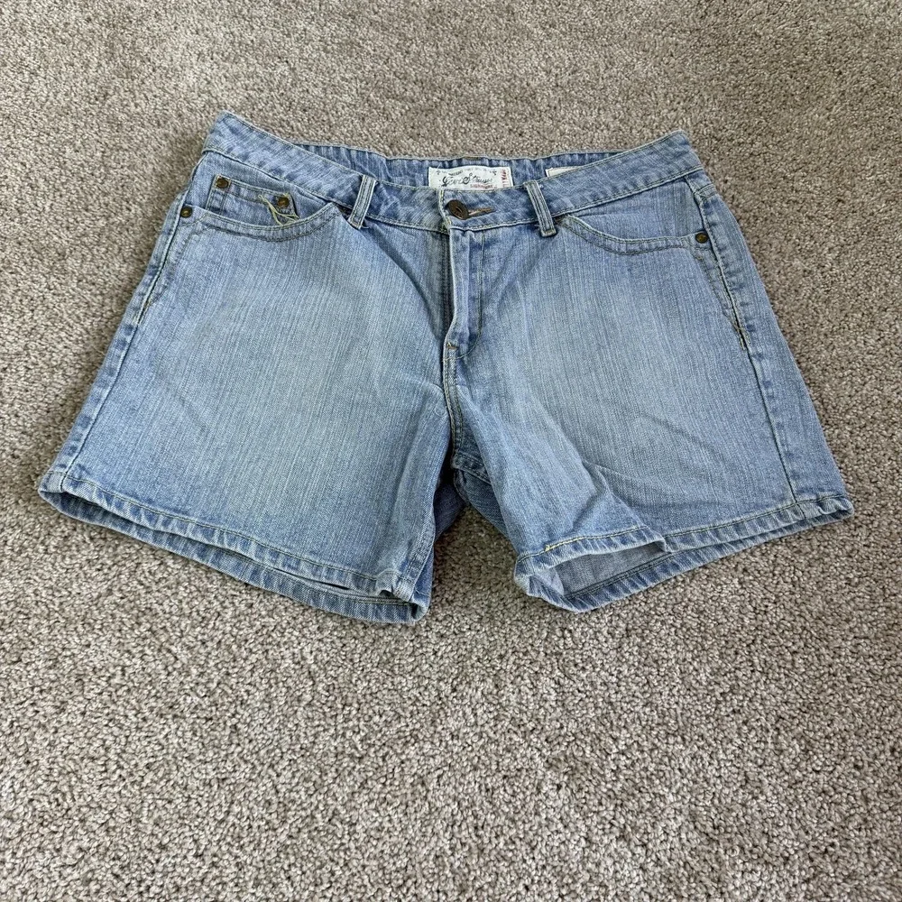 Y2K Levi Strauss Signature Skimmer Shorts Womens 12 Blue Denim Low Rise Stretch